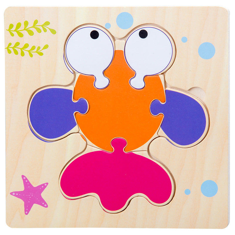 Jigsaw Puzzle Children's Toddler Baby Early Education Puzzle Cartoon Puzzle Color Cognition 0-6 Years Old Toy Puzzle