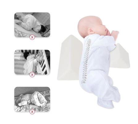 Baby sleeping on the side, fixed pillow with triangular positioning, adjustable sleeping posture, anti fall, anti spitting, and soothing pillow