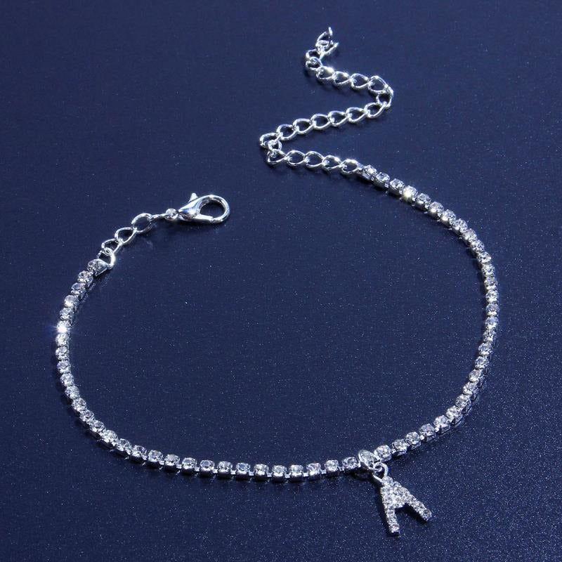 26 capital English alphabet alloy anklet