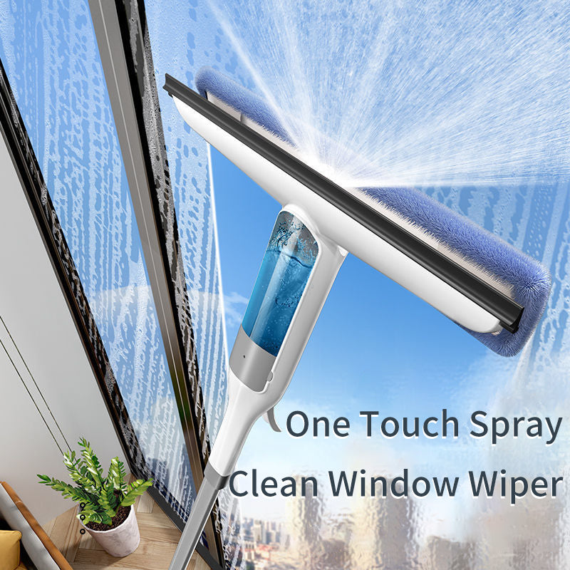 Multifunctional Spray Mop Window Cleaner Glass Wiper with Silicone Scraper Shower Wiper Floor Cleaning Mop Window Washer