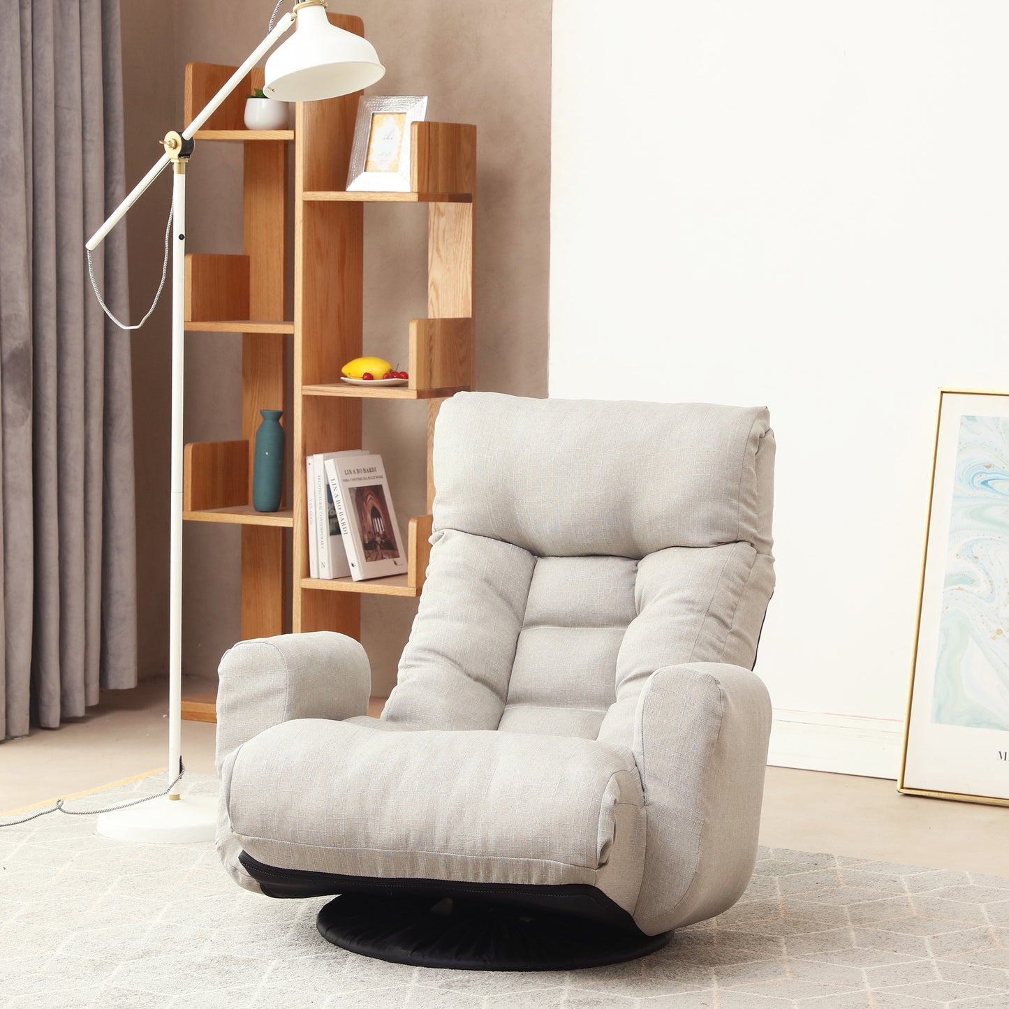 Adjustable head and waist game chair lounge chair in the living room 360 degree rotatable sofa chair