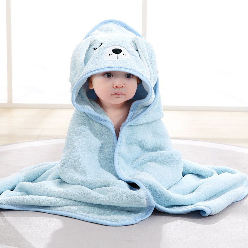 child baby cartoon animal face elephant hooded towel newborn