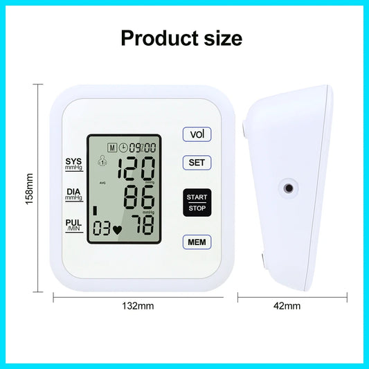 Health Care Arm Blood Pressure Monitor Heart Beat Rate Pulse Meter Tonometer Sphygmomanometers pulsometer