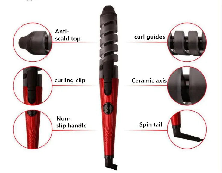 Magic Pro Hair Curlers Electric Curl Ceramic Spiral Hair Curling Iron Wand Salon Hair Styling Tools  Hair Wand Curler Iron